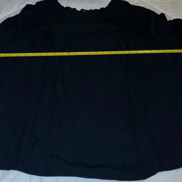 Ava &Viv Black Bell Sleeves Ruffled Trim Top - Picture 10 of 13